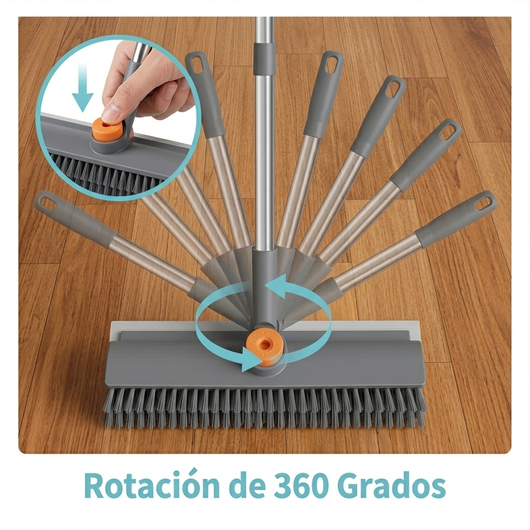 Cepillo de Limpieza 3 en 1 con Mango Largo y Cabezal de rotación de 360°