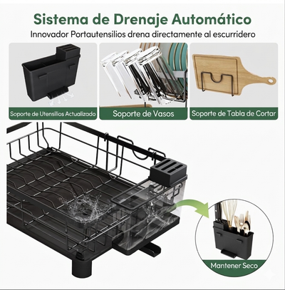 Escurreplatos Lumara Acero Inoxidable con Drenaje